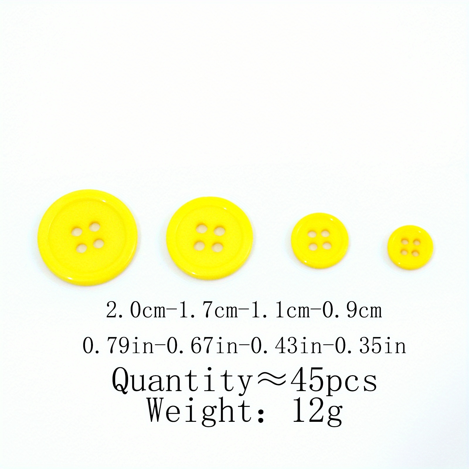 45pcs Resin Button Basic Sewing Buttons for DIY