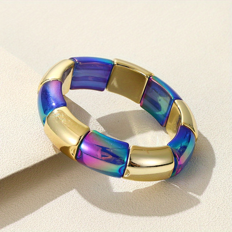 Apatico - Holographic Bangle Bracelet - Iridescent Clear PVC