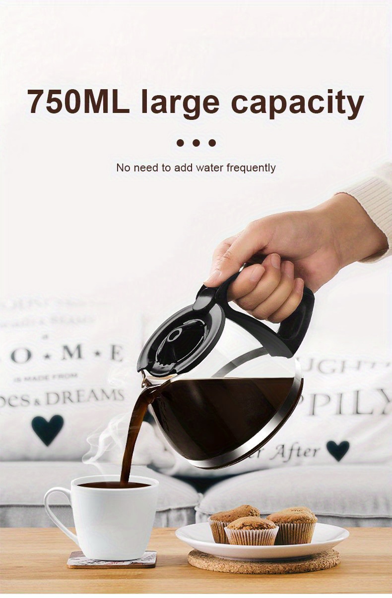 Machine, /6cups, Mini Electric Coffee Maker With Keep Warm Function - One  Click Operation And Detachable High-density Filter Screen For Comfortable  Brewing - Temu