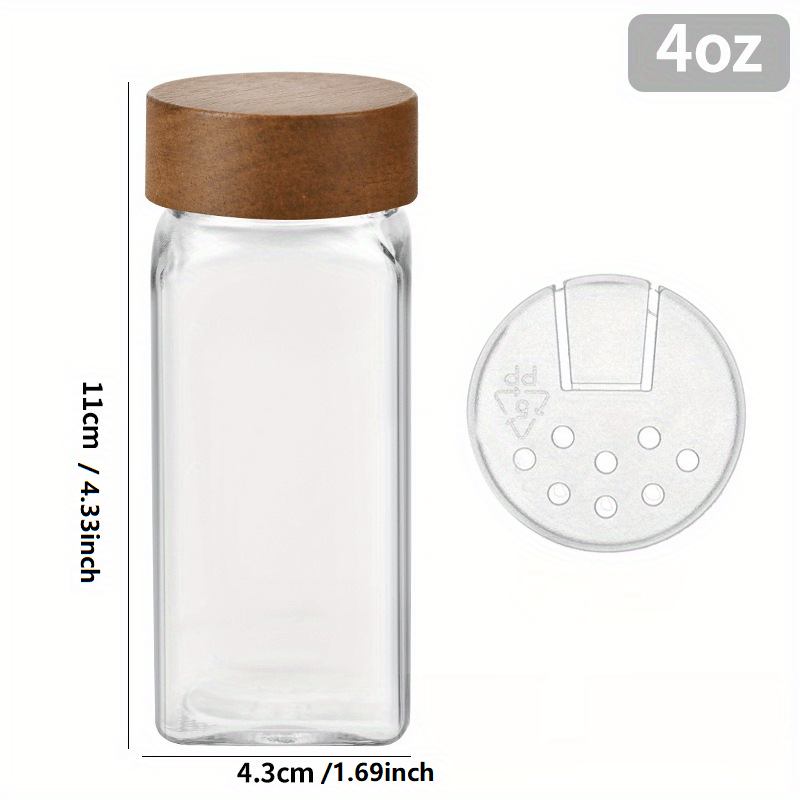 120ml Glass Spice Seasoning Jar with Bamboo Lid 4oz Glass Storage