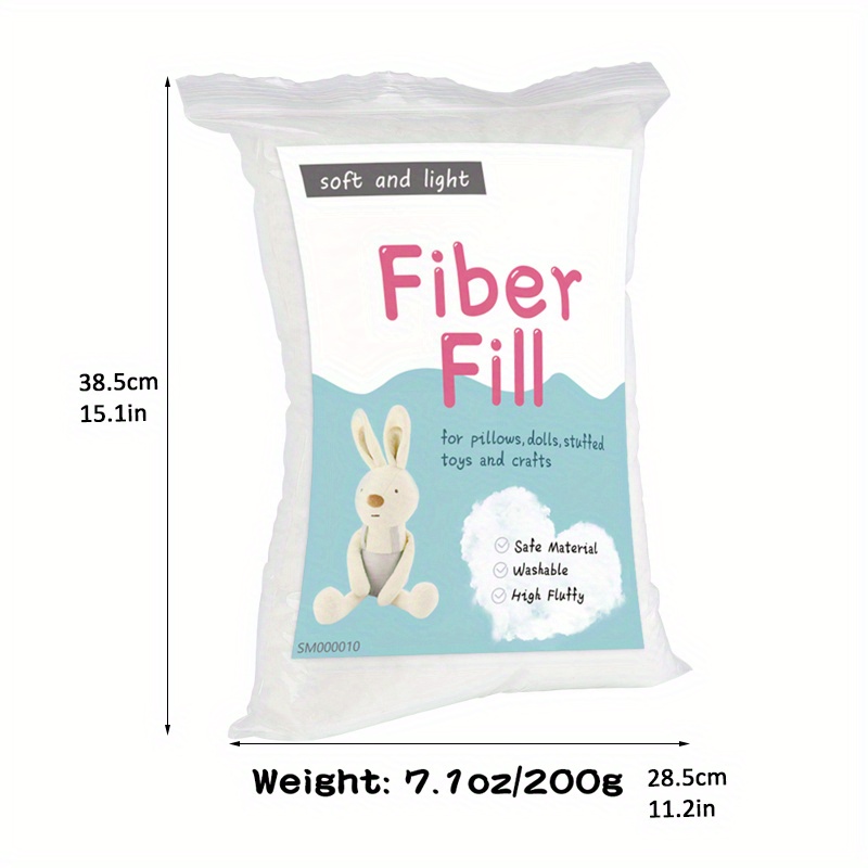 300g/10.6oz Polyester Fiber Fill Stuffing, High Resilience Fill Fiber,  Pillow Filling Stuffing, Fiberfill for Crafts, Stuffed Cotton for Small  Animals