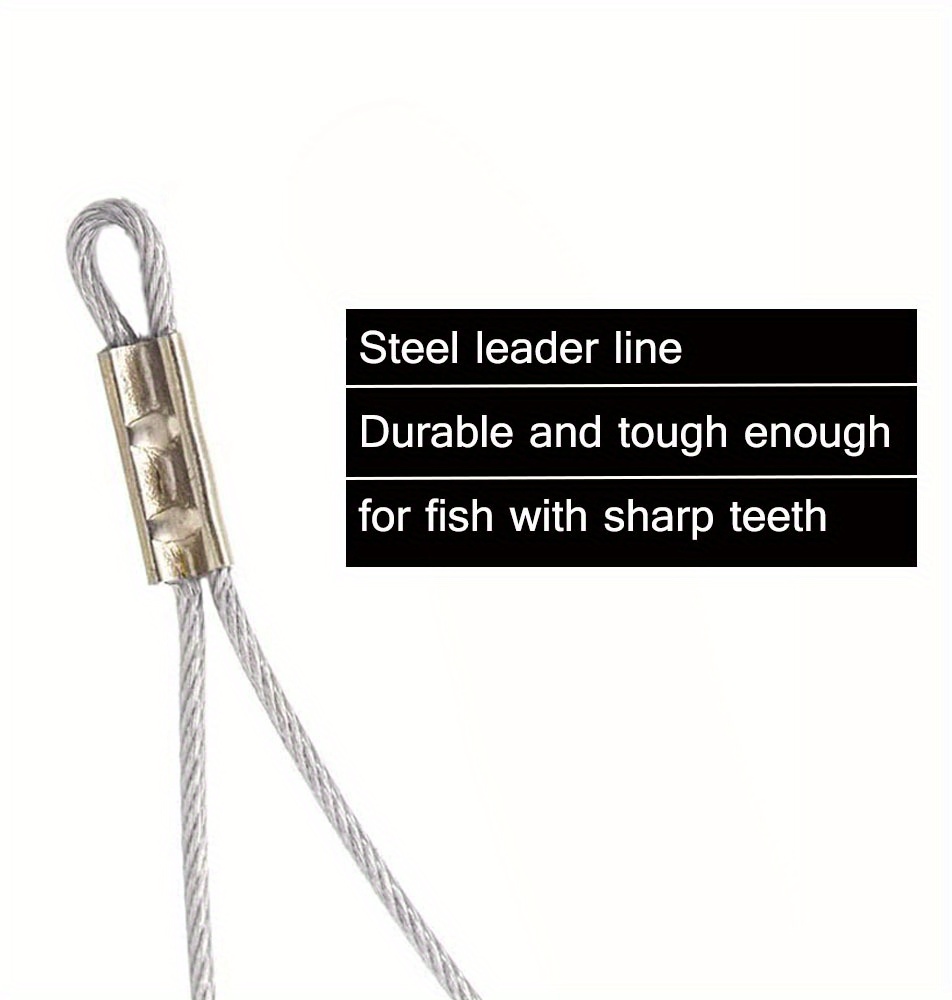  LNOJENR Fishing Hooks with Line, Strong Sharp Double Hook Rigs  with Barbs, Pre Tied Fish Hooks Already Tied‑in Fishing Wire/Leader, Black  Gold Fish Hook for Freshwater/Seawater (20 PCS), Medium, D10 