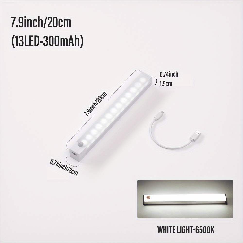 1 Luz Led Sensor Movimiento Luz Nocturna Gabinete Gancho - Temu