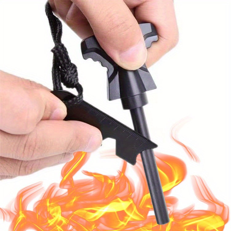 Waterproof Magnesium Flint Fire Starter - Heavy-Duty Magnesium Fire Stone with Flint, Grip & Lock - Portable Survival Lighter for Camping, Emergencies, Bushcraft - Compatible with Magnesium Bars/rods - Ideal for, Backpacking, Survival Kits - No