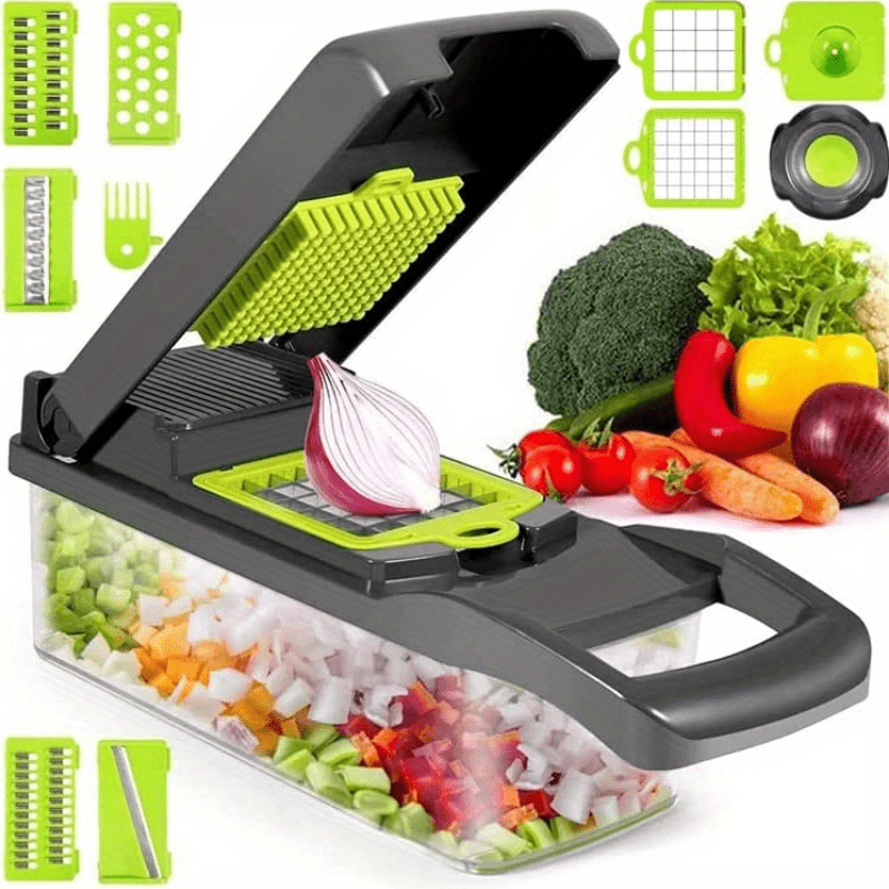 1pc Multifunctional Vegetable Chopper, 1pc Vegetable And Onion Food Chopper,  1pc Vegetable Slicer With Container, Onion Chopper, Kitchen Gadget Set