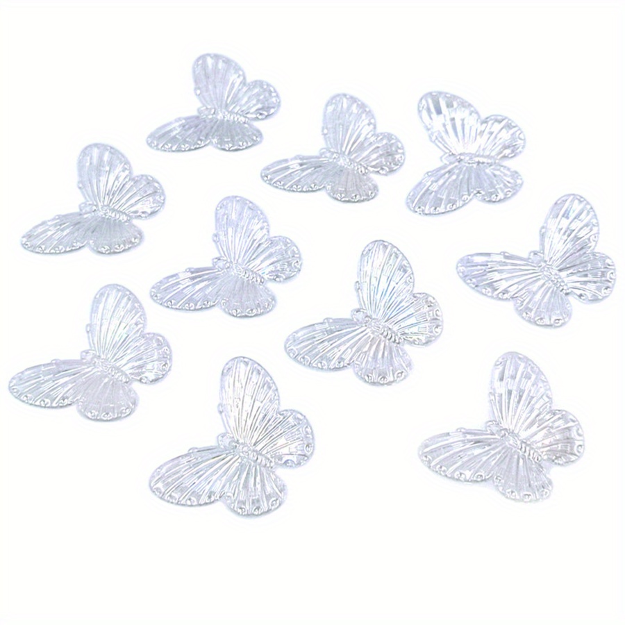 100 14mm Mixed Color Butterfly Beads Plastic Butterflies Loose Acrylic Moth  Beads Animal Beads