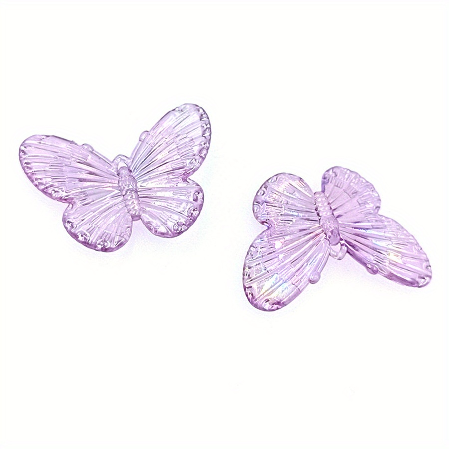 Acrylic Glitter Butterfly Beads Fashion Pendants Laser - Temu