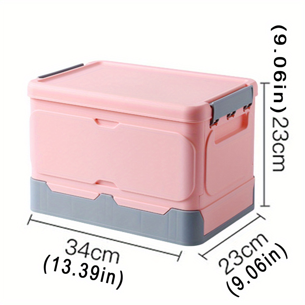 Plastic Storage Case Multifunctional Portable Foldable Car Storage Box Home  Wardrobe Storage Organizer - Size S (Pink) 