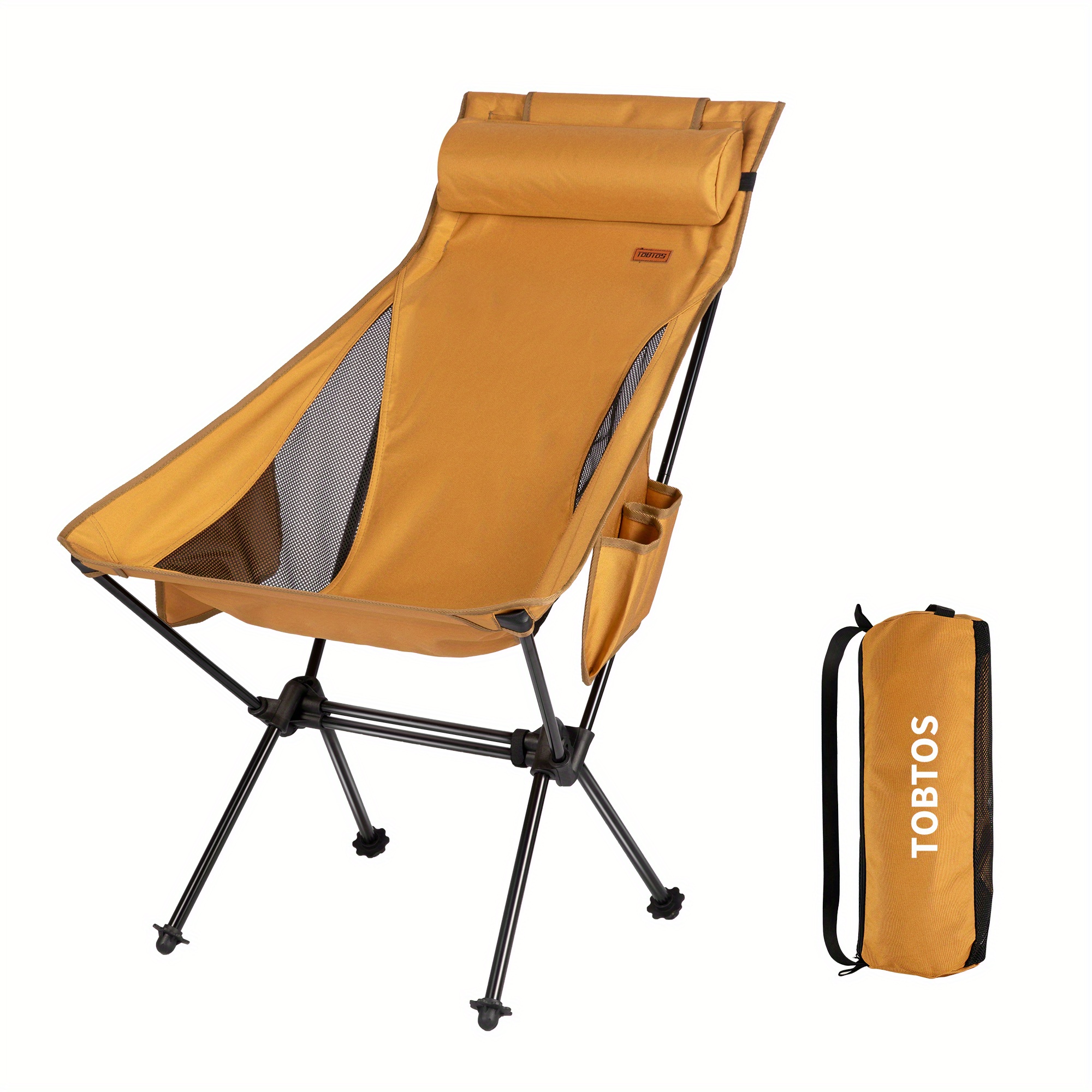  Sillas de camping, silla plegable de doble propósito,  reposabrazos ajustable y soporte para tazas, respaldo de malla ligera, silla  de cuatro brazos, para mochileros de playa al aire libre : Todo
