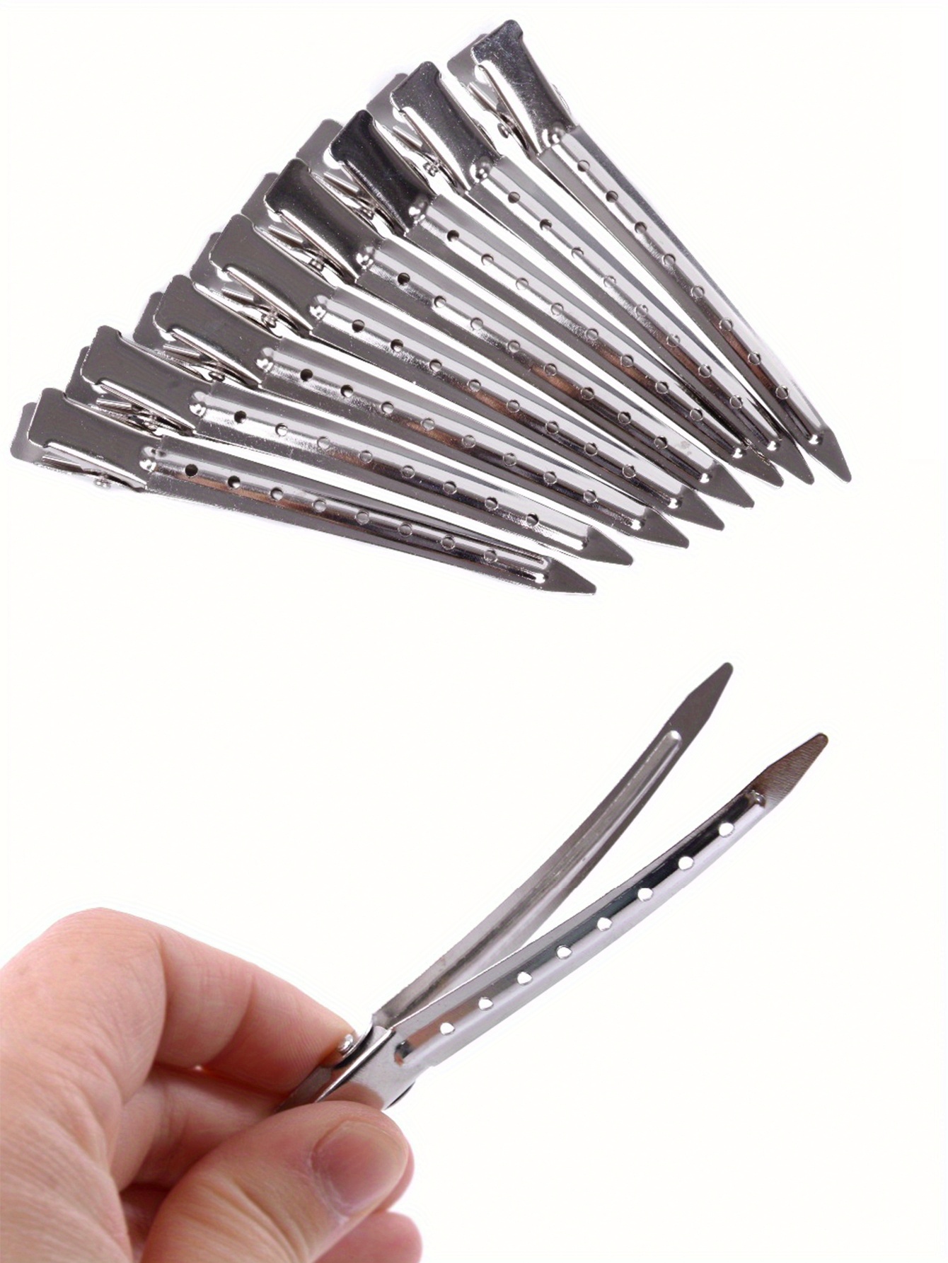 24 шт. зажимов для позиционирования, для визажистов, для укладки, без отметок, рукоятка, для рук, зажим для укладки волос, уткаобразный зажим, пластина, укладка волос, карточка для волос, детали 4