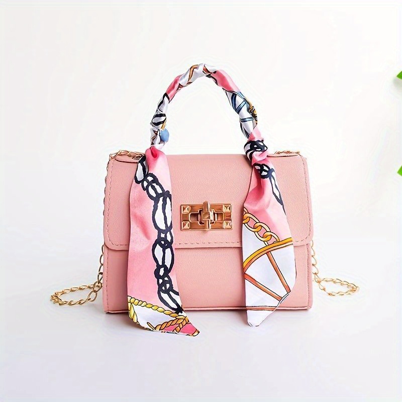 Mini Crossbody Bag, Trendy Scarf Decor Shoulder Bag, Women's Cute Fashion  Handbag & Purse - Temu