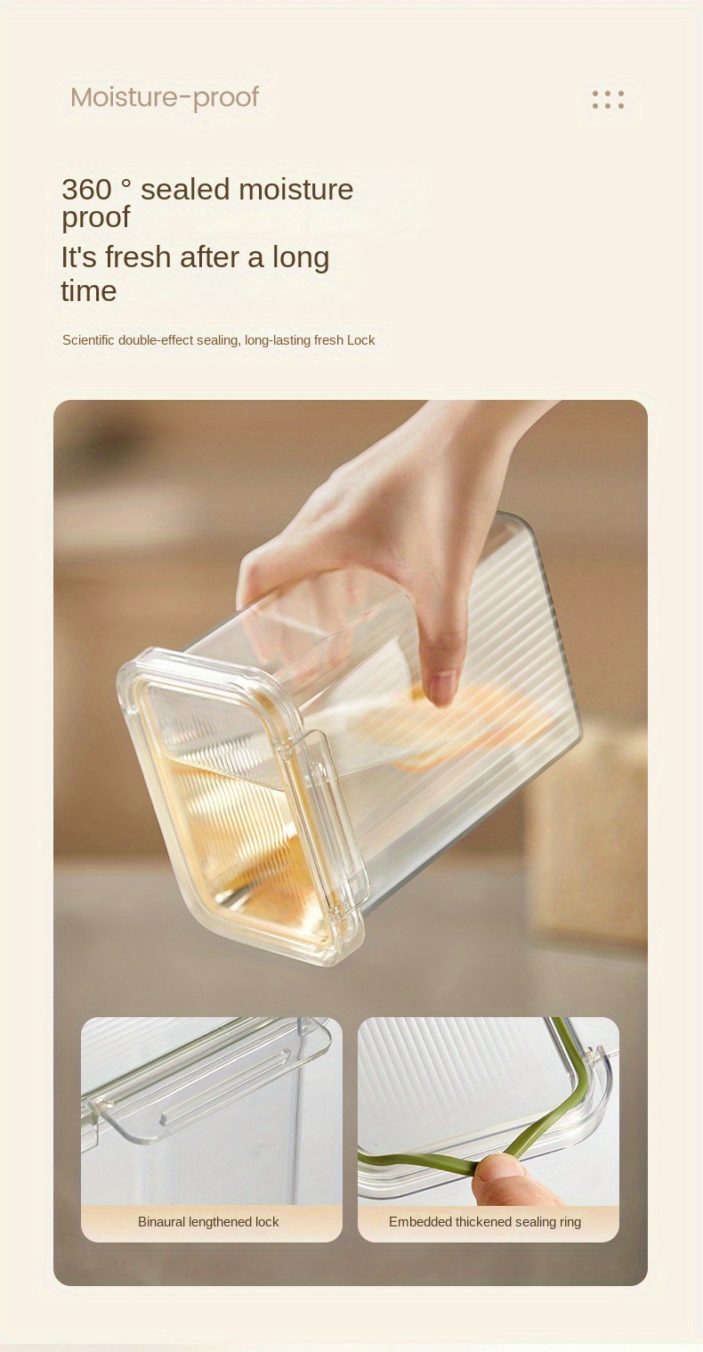 Food Storage Box, Food Fresh-keeping And Moisture-proof Storage Container,  Sealed Plastic Grain Distributor, Used To Store Grains, Sugar, Flour, Rice,  Nuts, Snacks And Kitchen Supplies, Kitchen Storage - Temu