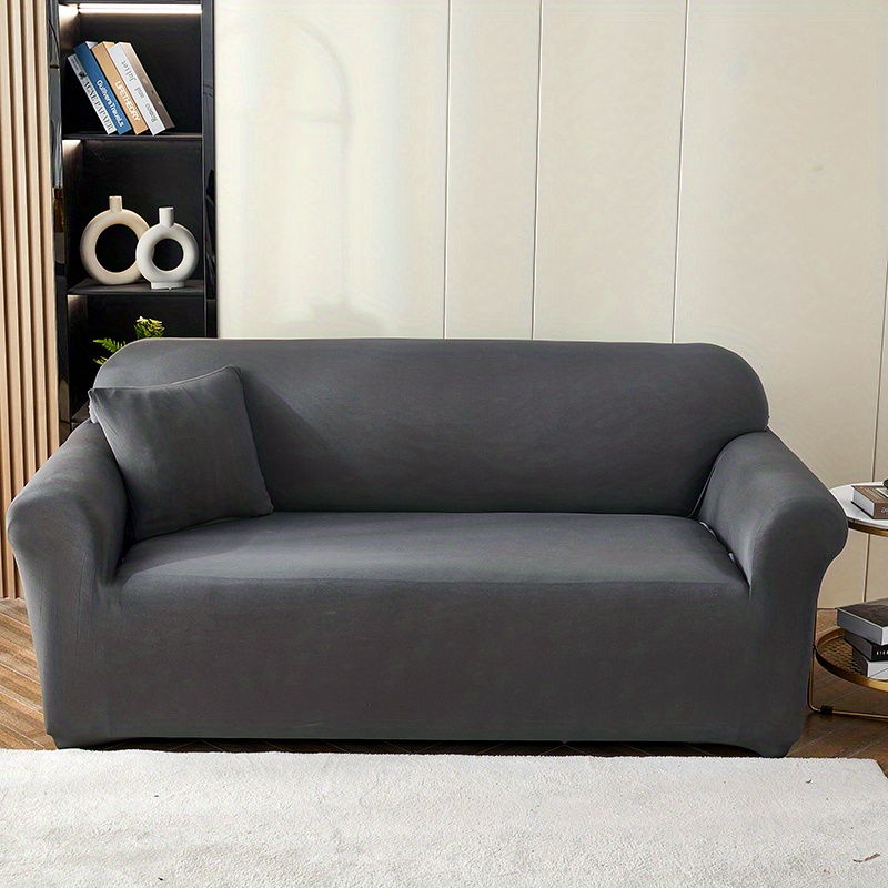 HOUSE OF QUIRK Navy Blue 2-Seater Stretchable Non-Slip Sofa Cover