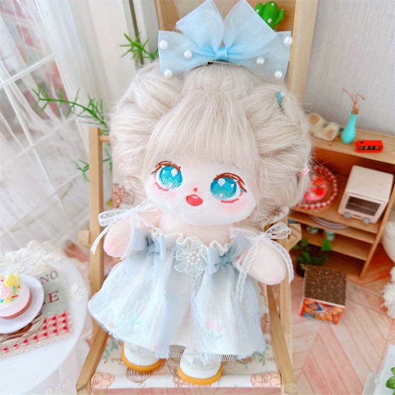 20cm 7.87inch Cotton Flower Doll, Wear A Strap Skirt, With Bow On The Head,  Wear Princess Shoes, No Attribute Plush Cloth Doll, Bridesmaid Gift