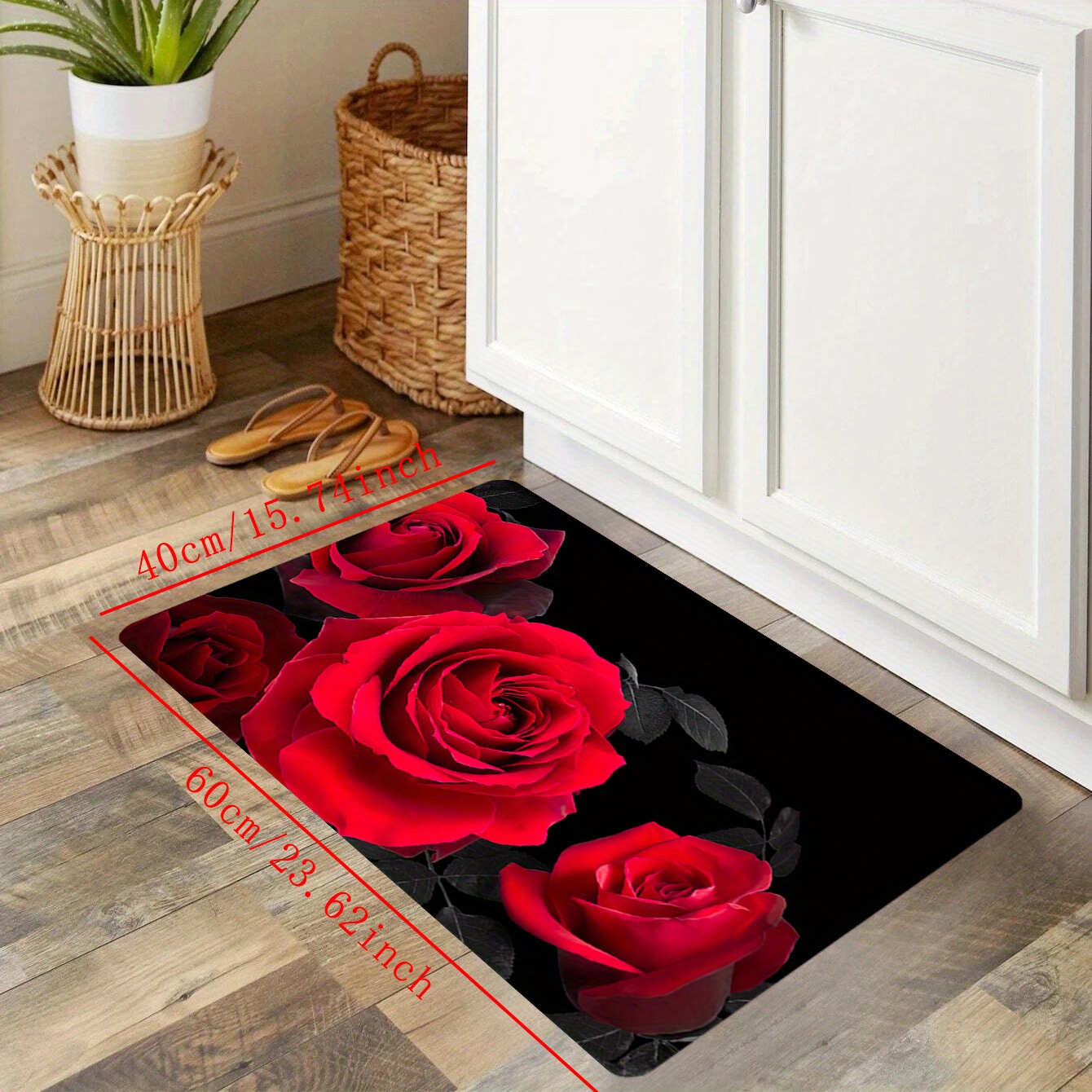 Rose Floor Mat, Bathroom Water Absorption Anti-skid Mat, Bathroom Doormat,  Bedroom Carpet, Floor Mat Fall Decor - Temu