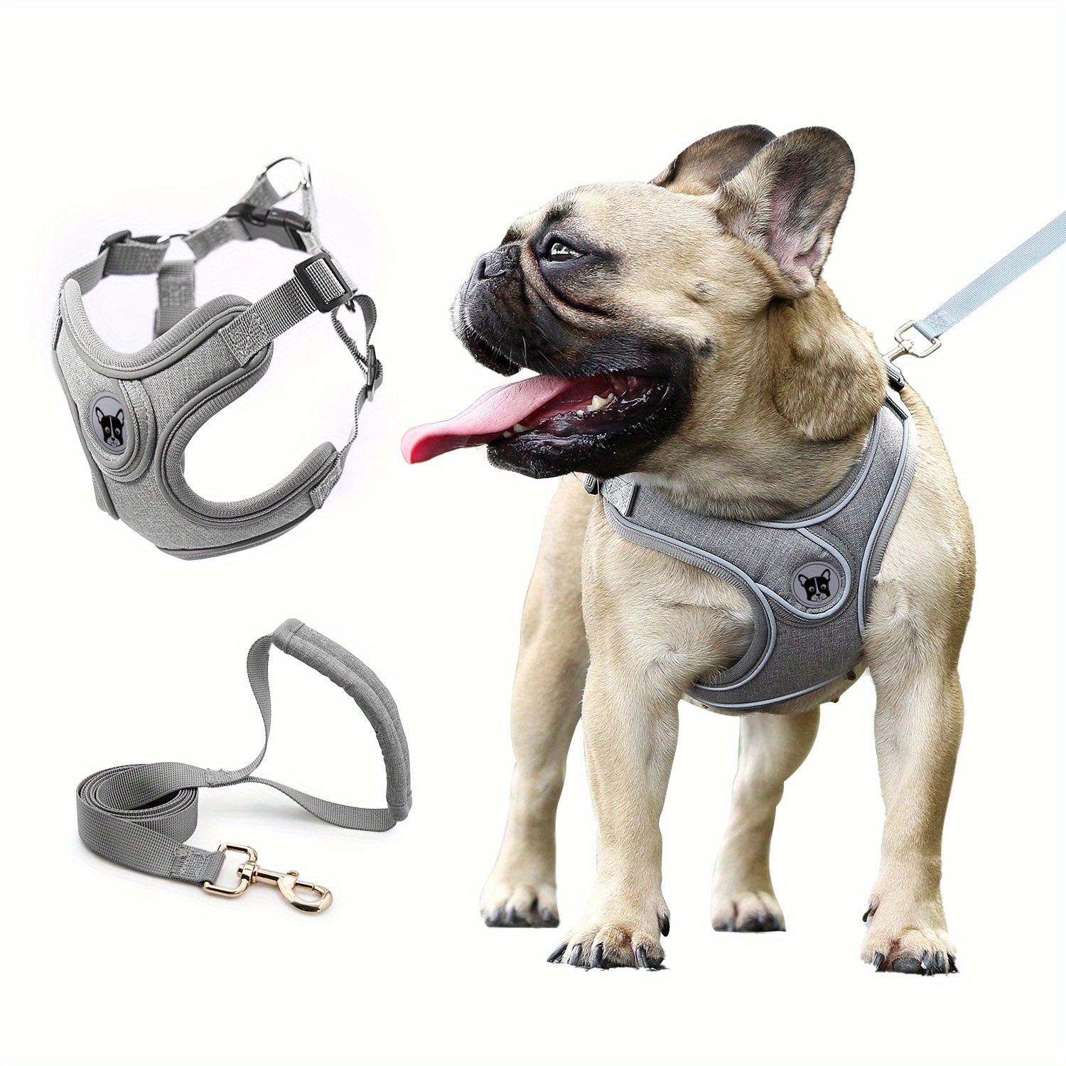 Adjustable Dog Harness With Reflective Vest For Nighttime Walking, Pet Chest Harness Suitable For Small To Medium-sized Dogs