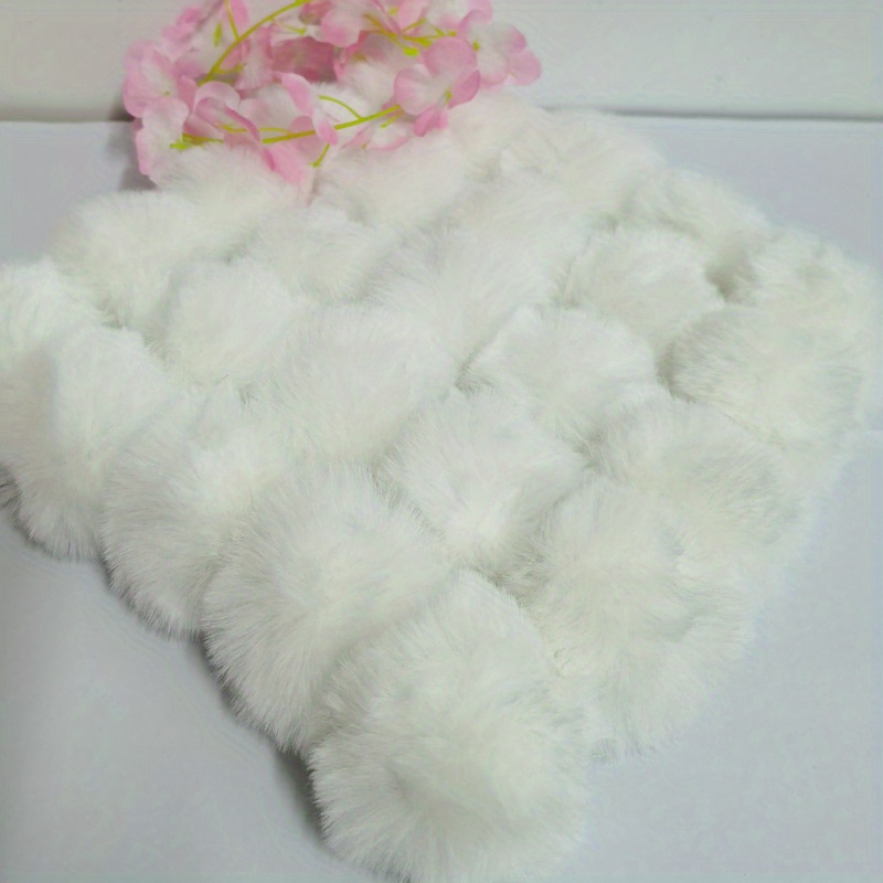 4/5cm Small Colorful Plush Fluffy Faux Fur Ball With Rubber Band