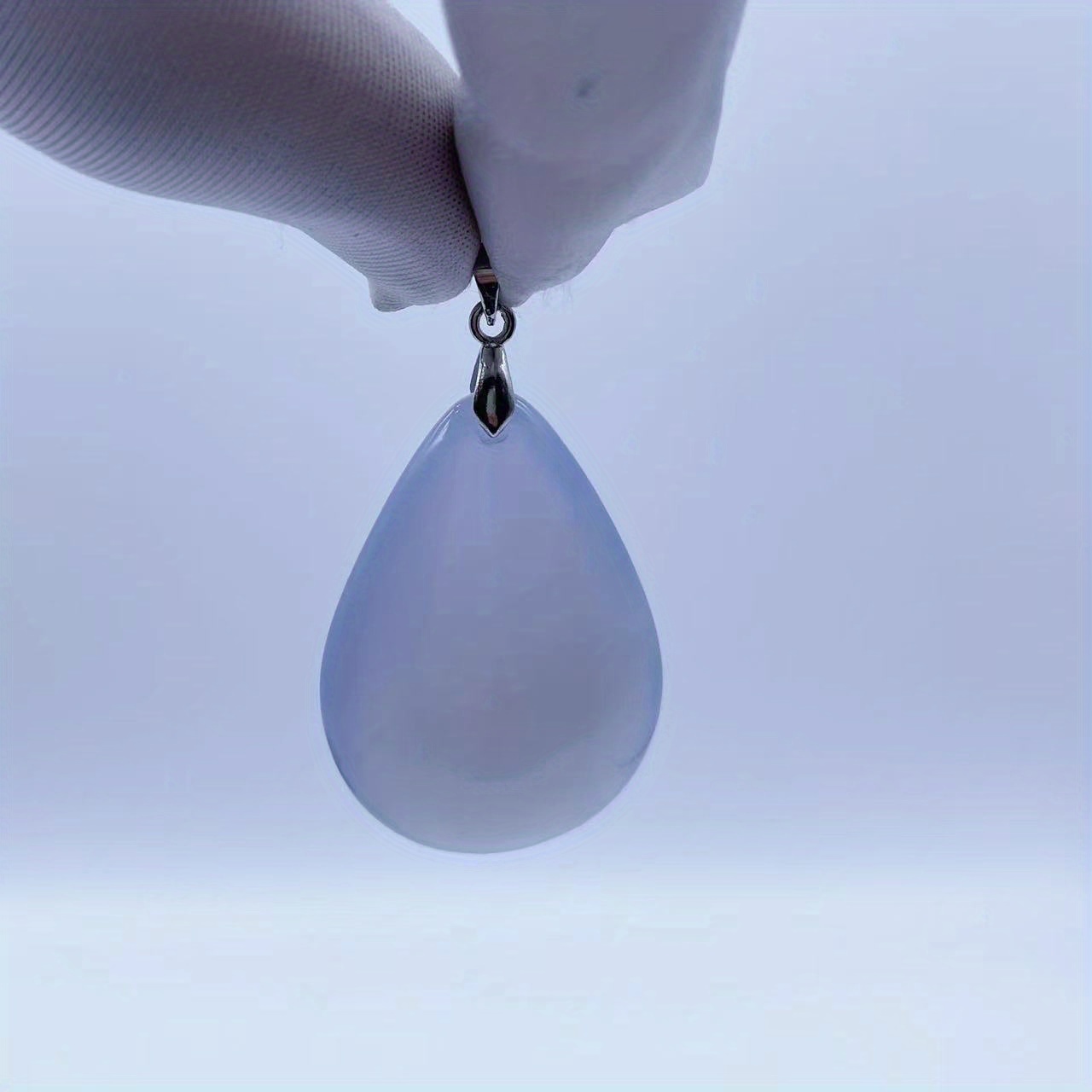 Natural Chalcedony Drop Shape Cabochon DIY Pendant Crystal