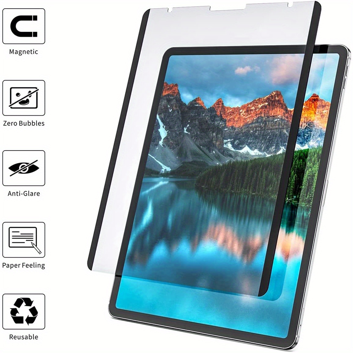 Magnetic Detachable Matte Screen Protector for iPad 10.2/Pro 10.5/Air 10.5