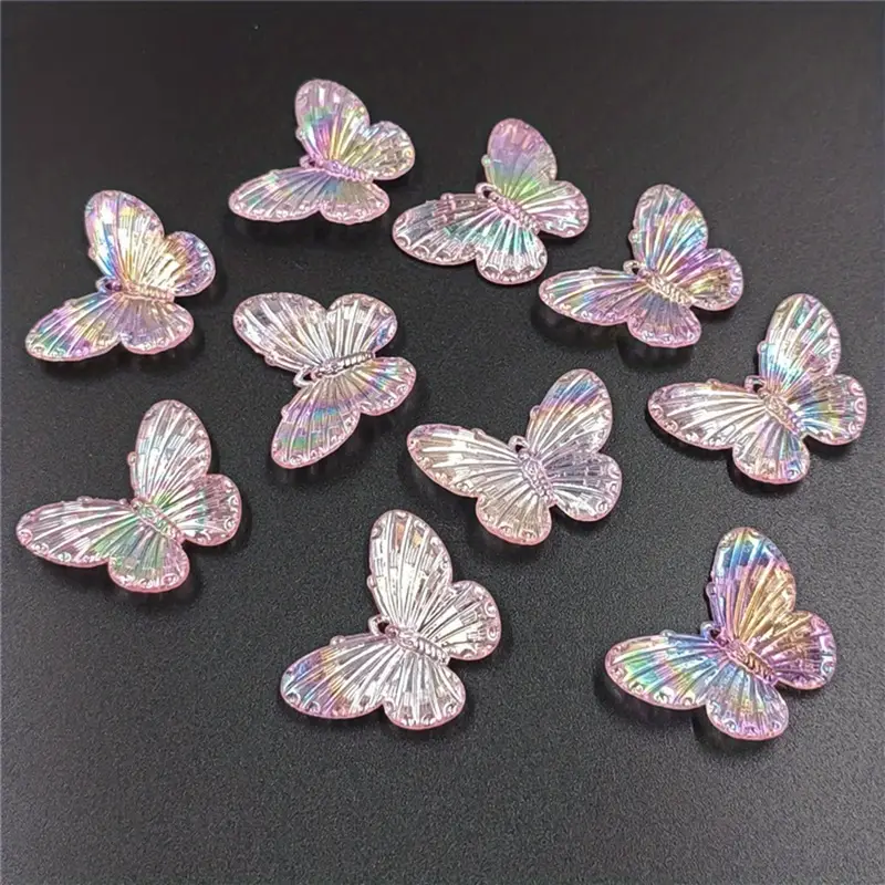 Acrylic Glitter Butterfly Beads Fashion Pendants Laser - Temu