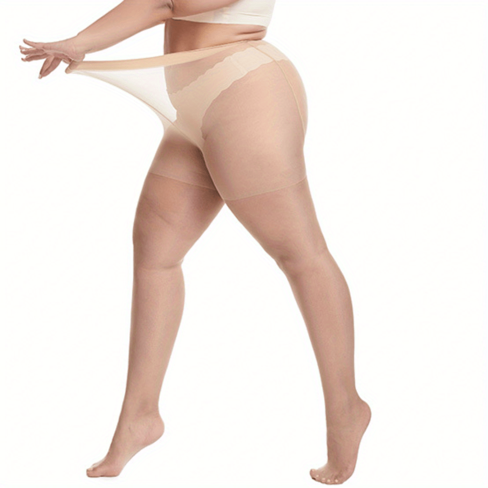 Plus Size Basic Stockings 0xl 2xl Women's Plus Solid High - Temu Canada
