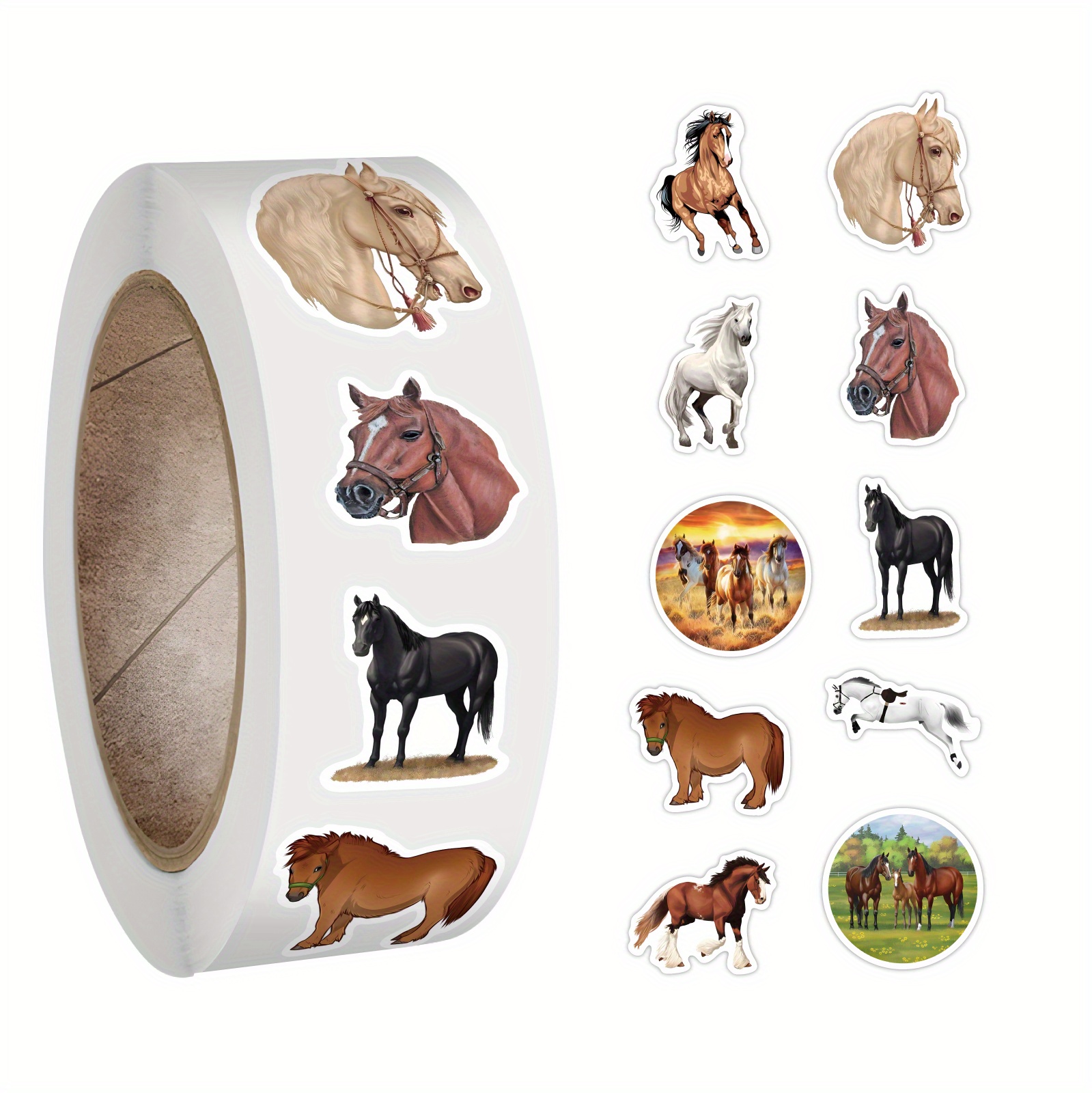 Horse Realistic Sticker Roll Horse Aesthetic Stickers Water Temu