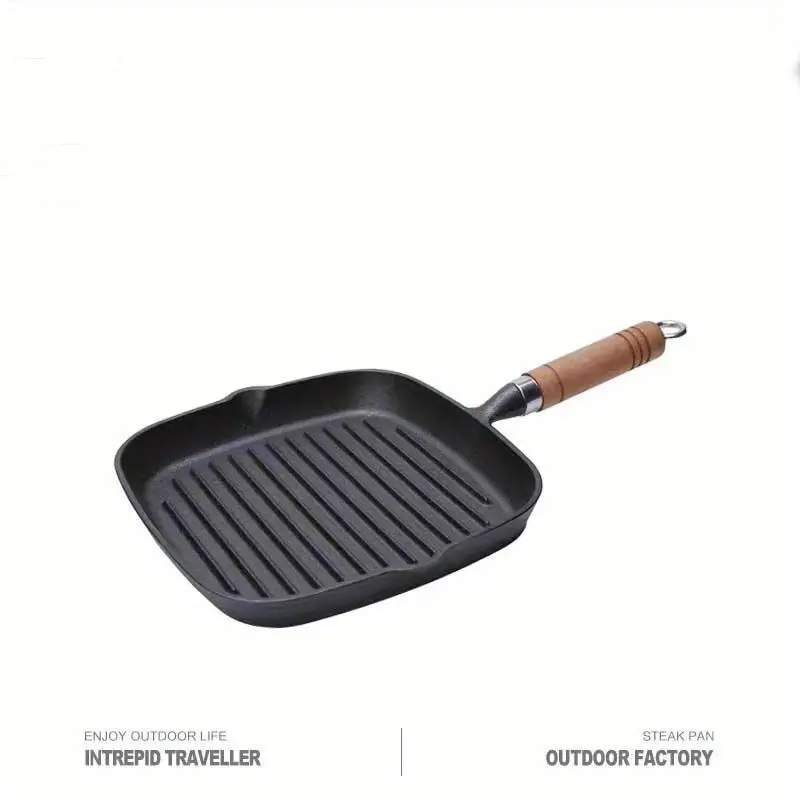 Non-stick Cast Iron Steak Frying Pan - Small Striped Pot For Perfectly  Cooked Steaks - Temu Ireland
