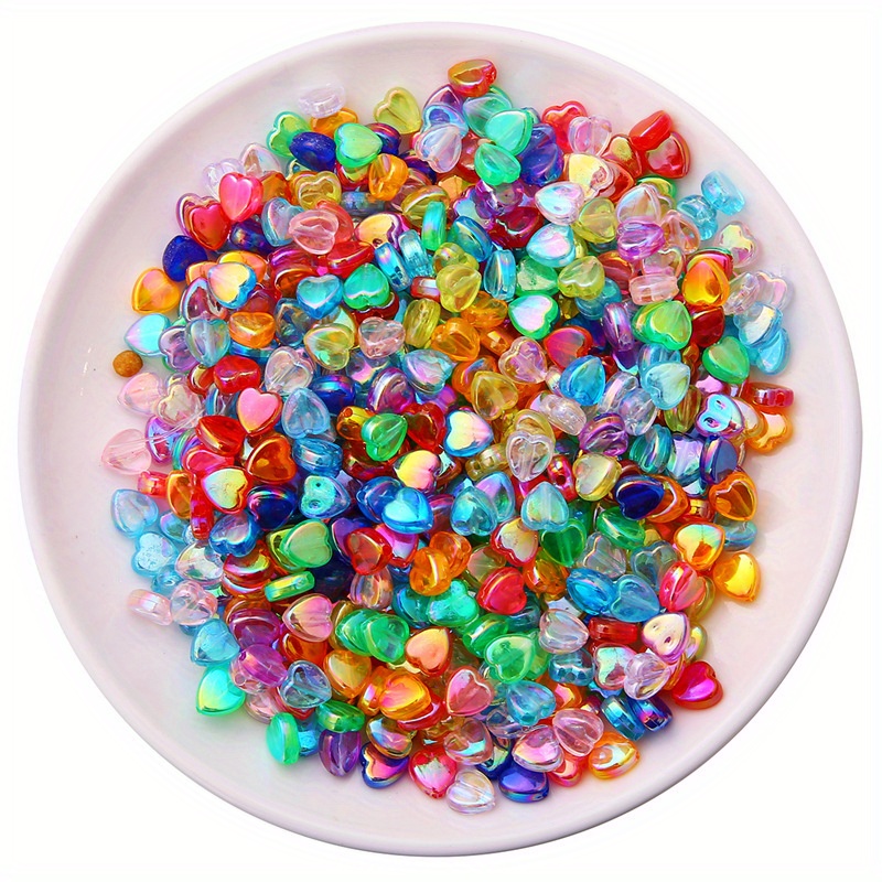 Acrylic Beads Candy Color Heart Star Loose Spacer Beads For - Temu