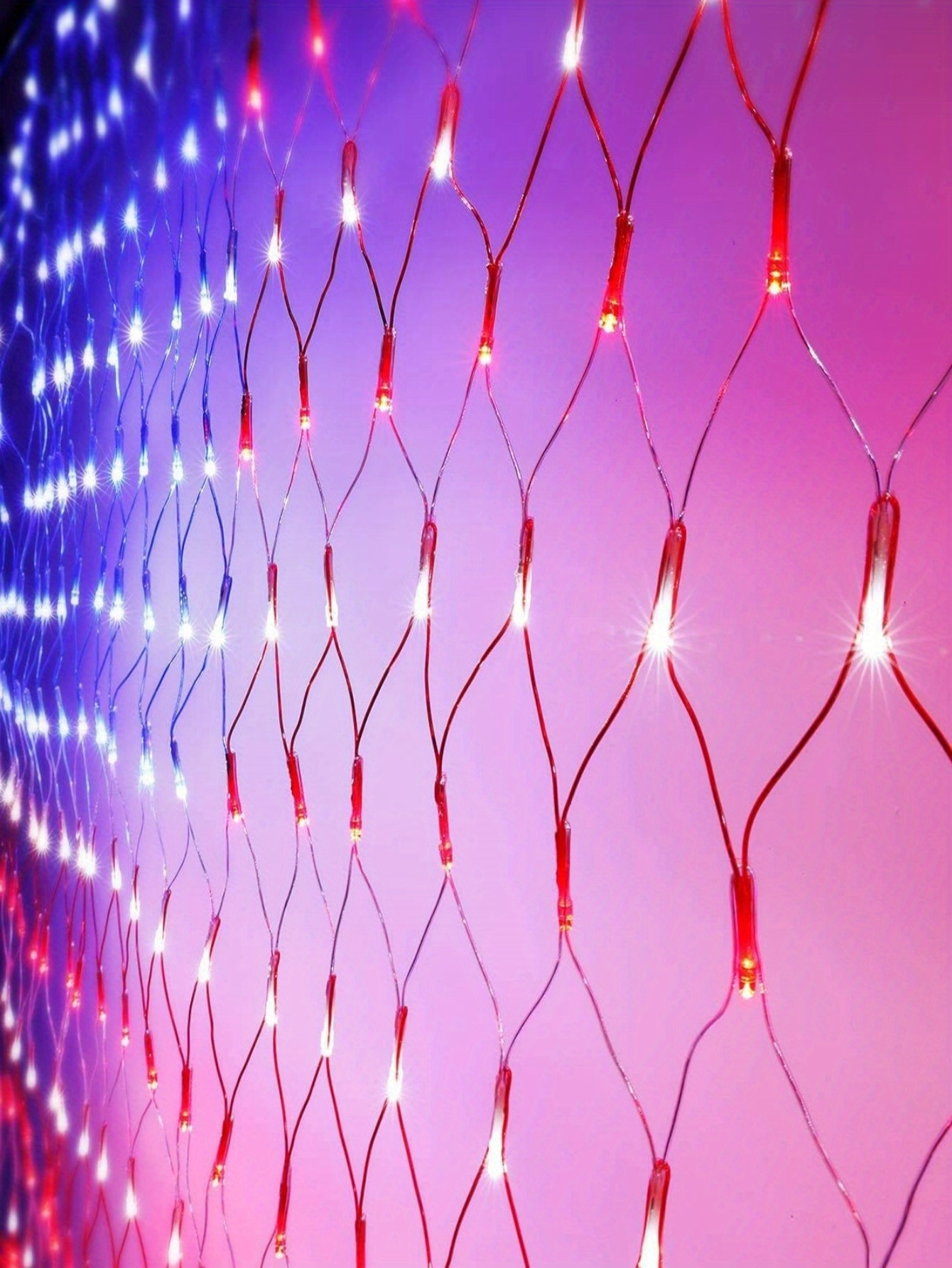 1pc american flag net light outdoor waterproof led flag string lights for festival home decor room decor garden decor independence day party favors details 6