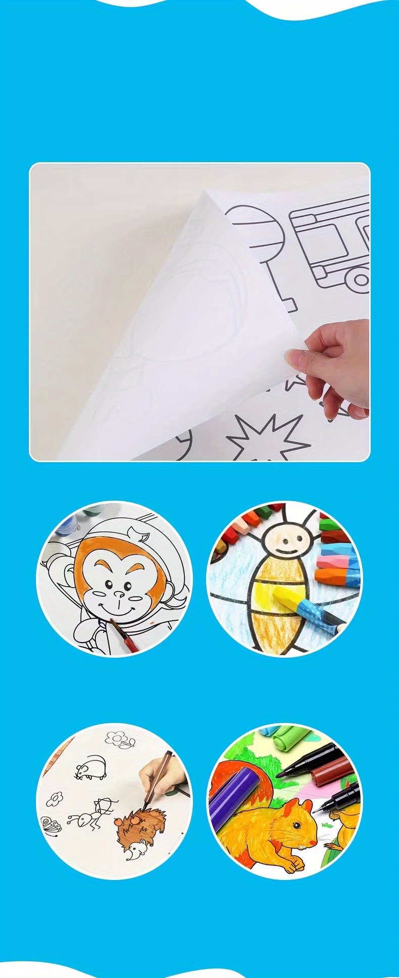 Doodle Painting Roll Painting Paper Roll Diy Painting - Temu