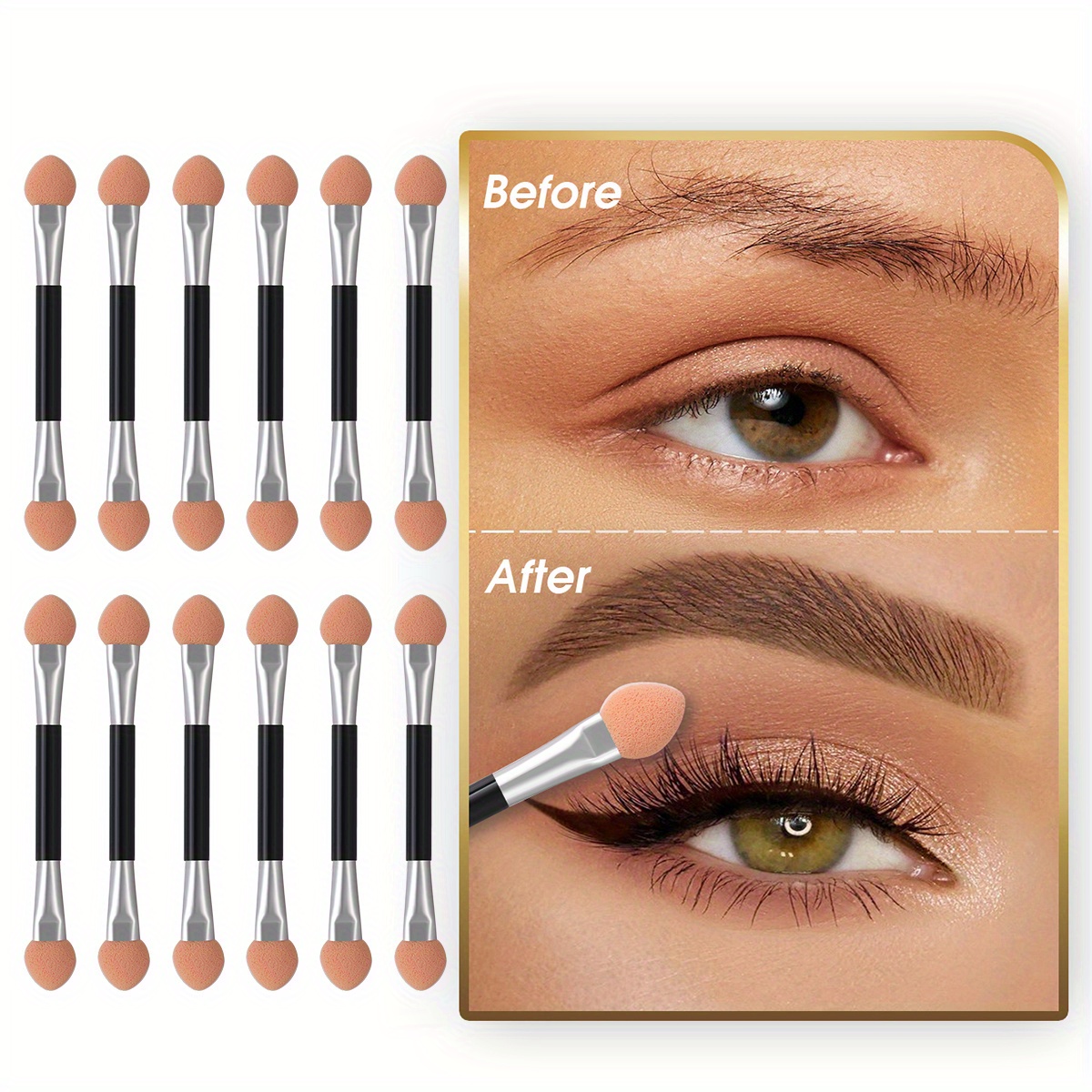 12pcs Dual Head Eyeshadow Brushes Makeup Applicator