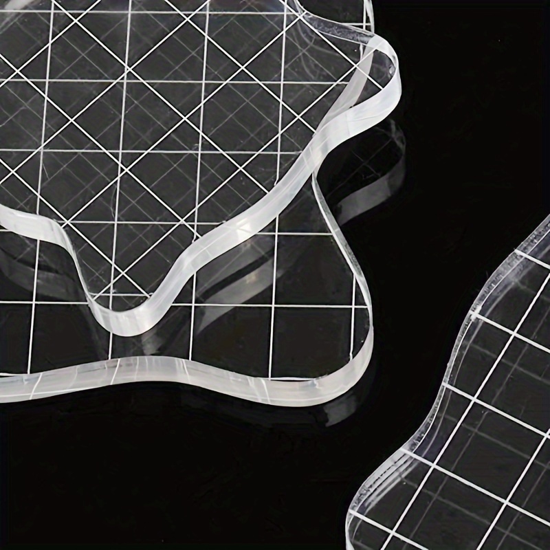 Stamp Blocks Grids Handles Acrylic Clear Stamp Blocks 3 Temu