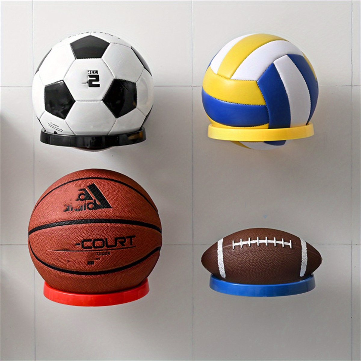 Support De Stockage De Balle 1/4 Pièces, Présentoir Mural De Basket-ball Et  De Football, Support De Placement De Cadre, Support De Balle Domestique