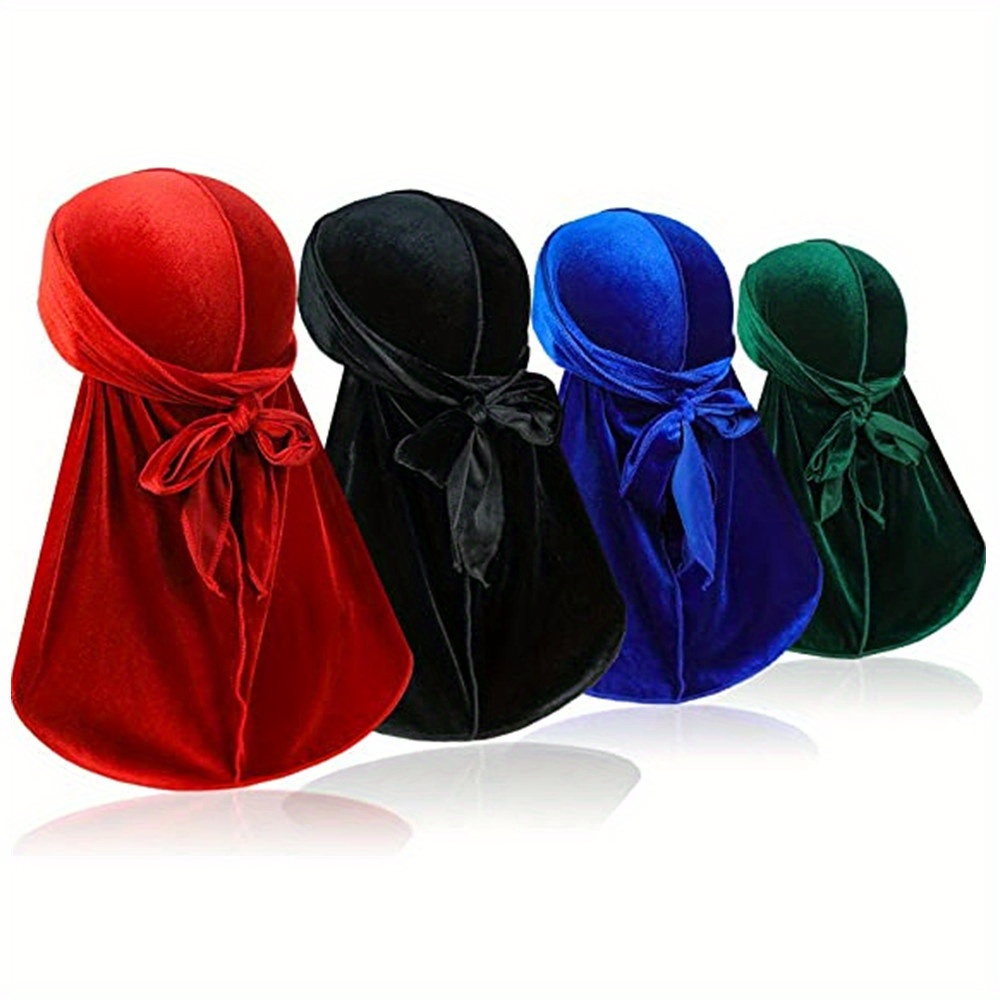 Men's Velvet Durag- Get 360 Waves With Extra Long Tail For Maximum  Comfort!, Ideal Choice For Gifts - Temu