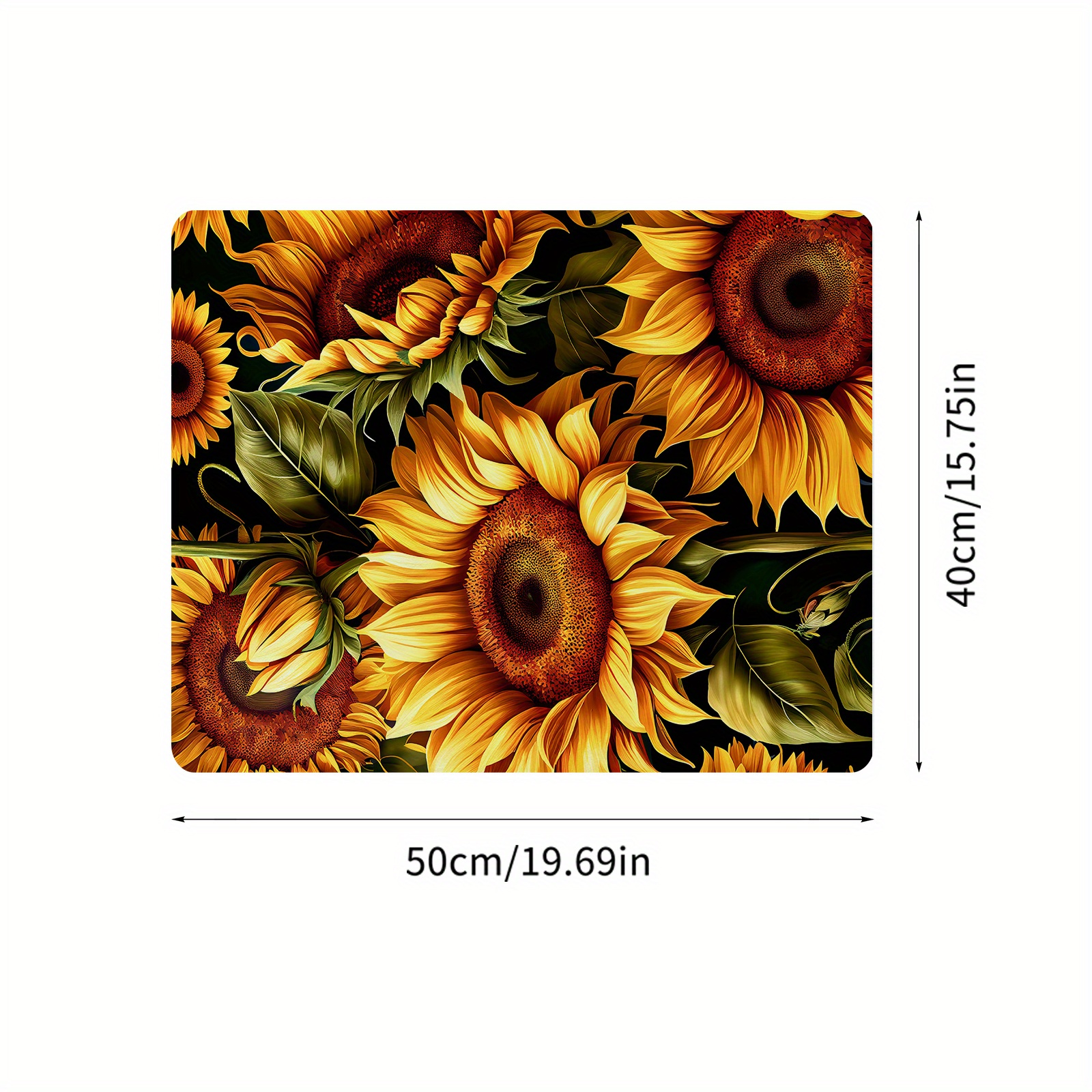 Sunflower Pattern Dish Drying Mat For Countertop - Temu