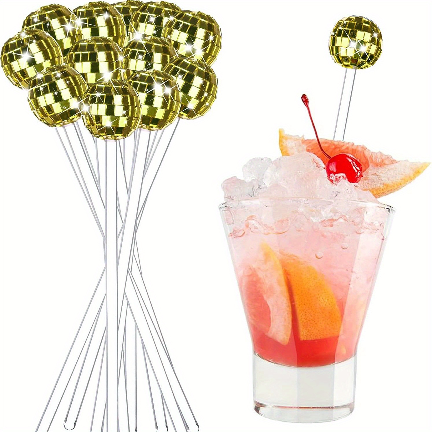 1Pc Disco Ball Drink Stirrers Cocktail Beverage Stirrer Mixing Swizzle  Sticks Ts