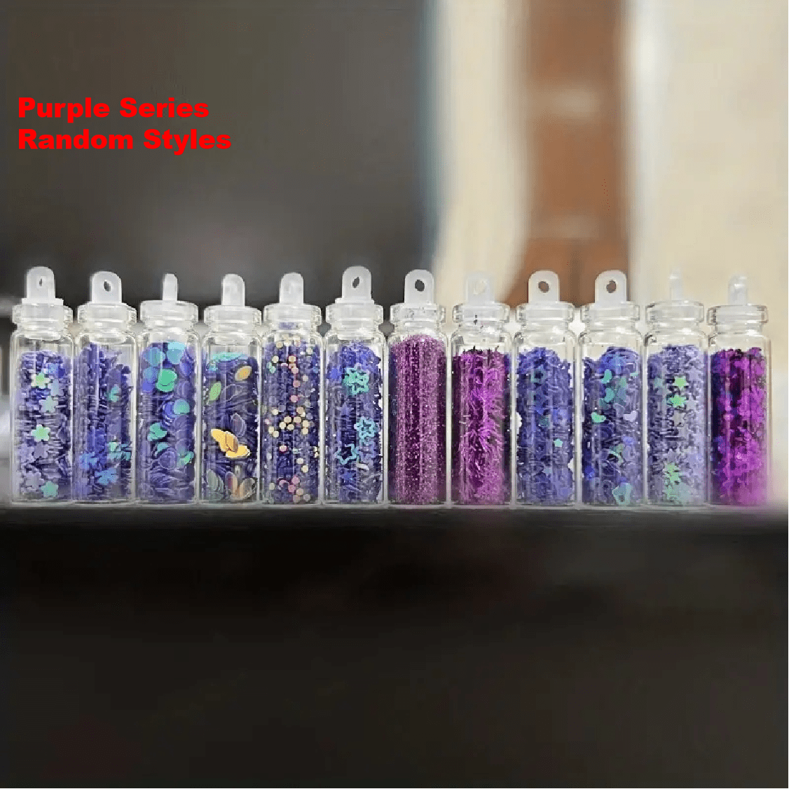 48 Bottles/Box DIY Nail Resin Glitter Sequins Crystal UV Epoxy