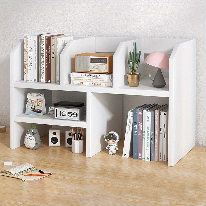 Small Bookshelf for Desktop Storage, Mini Narrow Desk White Versatilit –  TreeLen