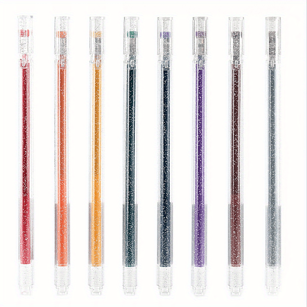 Acheter 8 pièces paillettes couleur surligneur marqueur stylo ensemble  1.0mm Bling Bling couleurs métalliques école de dessin