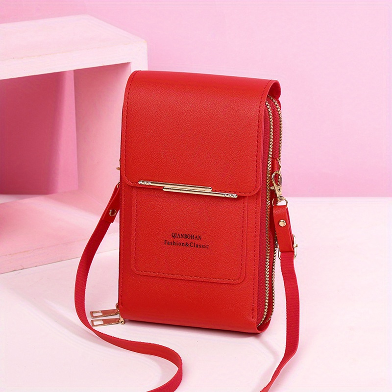 Mini Cute Mobile Phone Bag Solid Color Fashion Simple Pu Temu