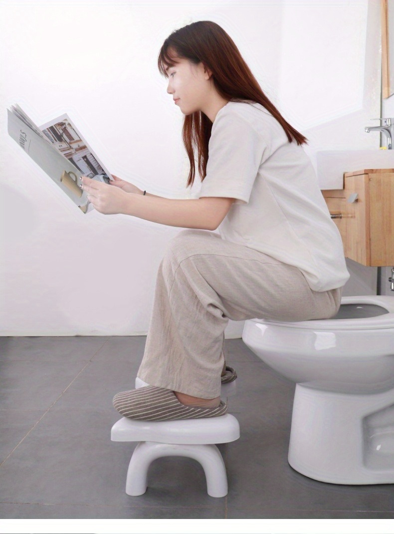 Cabilock Step Stool - 20.5x19.5x16cm Black PVC Footstool For Bathroom & Bedroom
