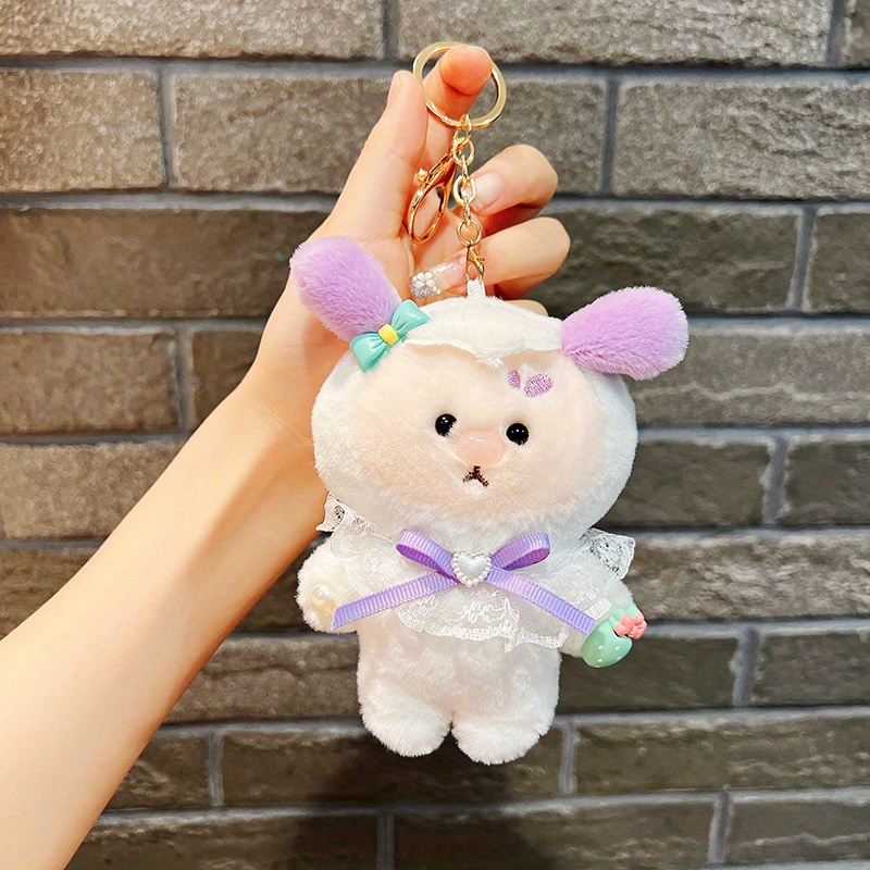 Cartoon Cute Bow Tie Rabbit Doll Toy, Plush Pendant Backpack Charm Doll  Keychain Gift For Friend - Temu