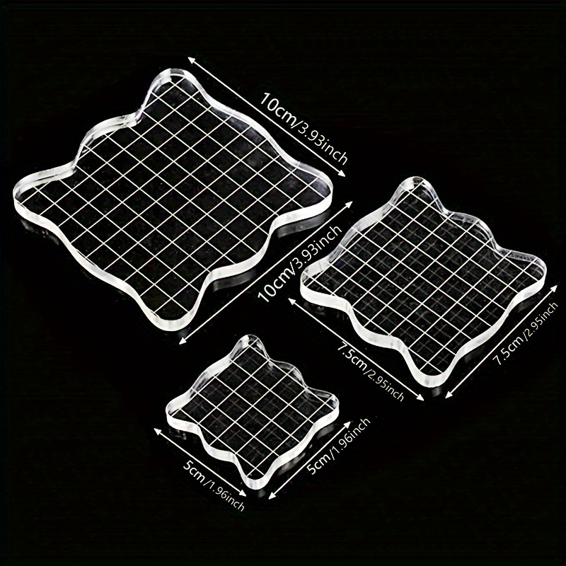 Stamp Blocks Grids Handles Acrylic Clear Stamp Blocks 3 Temu