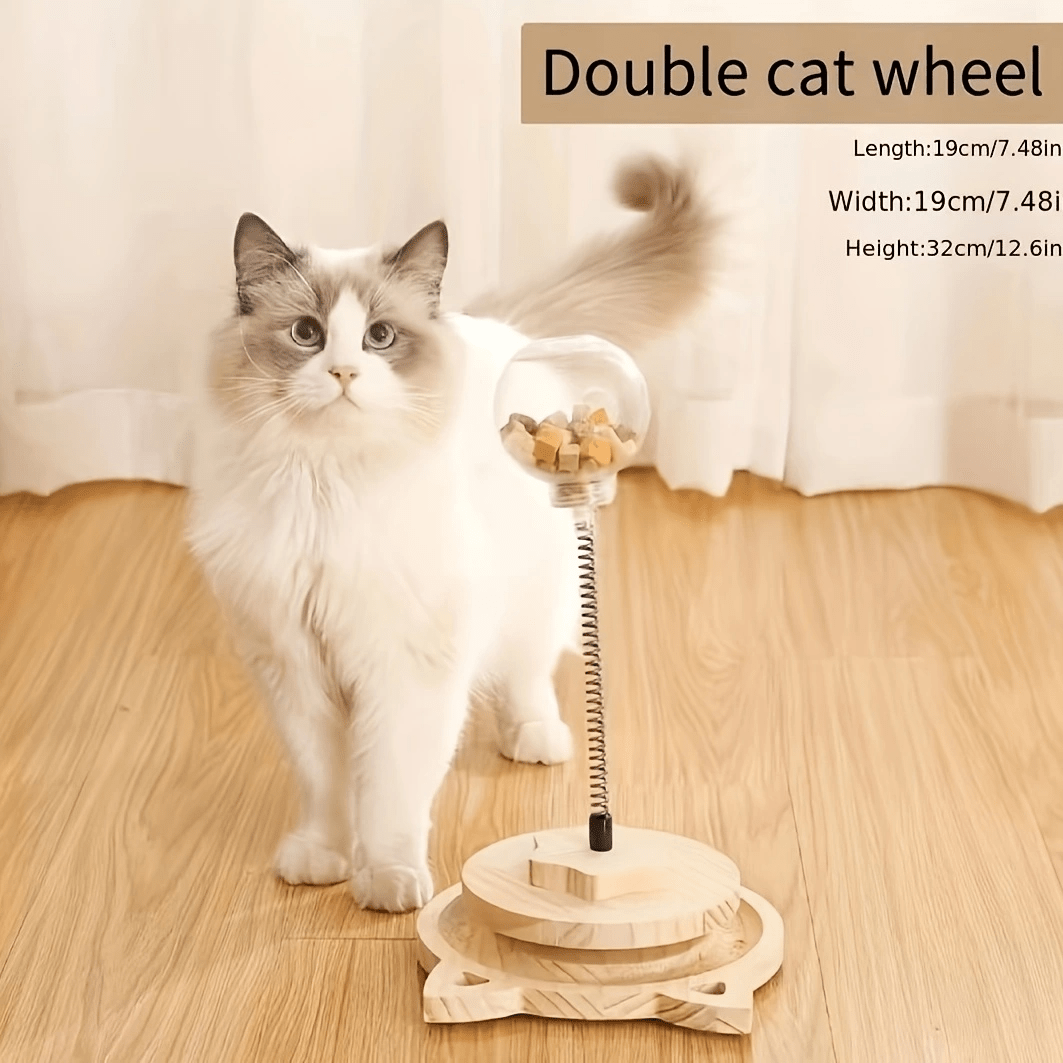 Pet Toy, Rotation Cat Puzzle Toy Food Leakage Pet Cat Leaking Toy  Interactive Cat Toys Pet Toy, Ferris Wheel Food Dispensing Pet Slow Feeder  Toy with