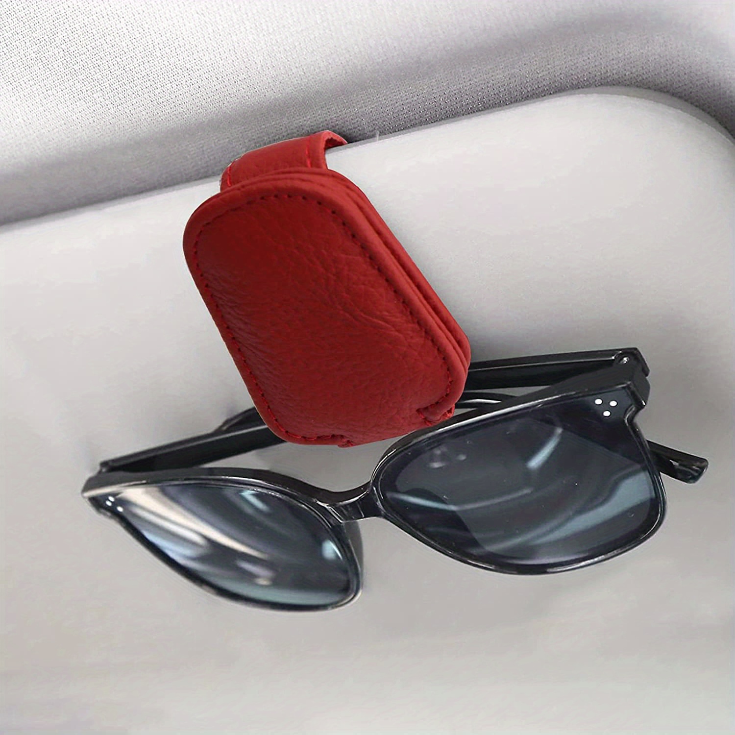 Sunglasses Holders Car Magnetic Genuine Leather Sunglasses
