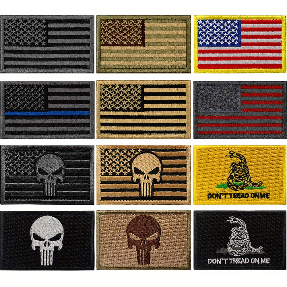 6 Pc Assorted USA Tactical American Flag Patch 100% Embroidered Thin Blue  Line United States Military Morale Patches Set for Molle, Hats, Backpacks,Tactical  Vest, Uniforms 