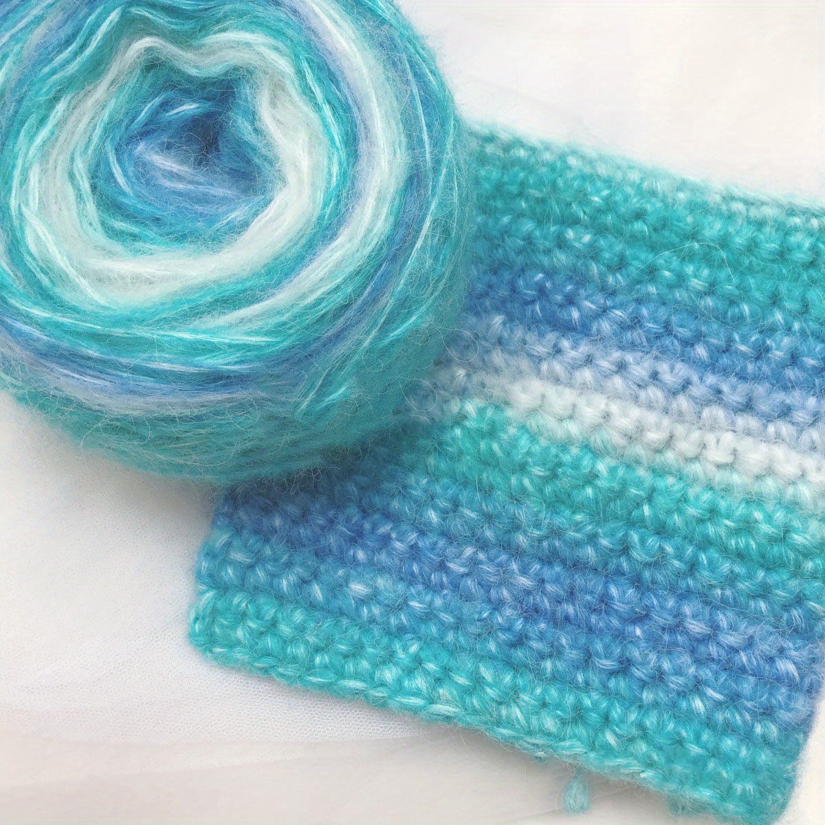 YarnFamily Cake Yarn,Gradient Color Cotton Gradient Yarn, Jumbo Knitting  Yarn，Ideal Rainbow Yarn for Crocheting and Knitting,3.5oz，240yd，Rainbow