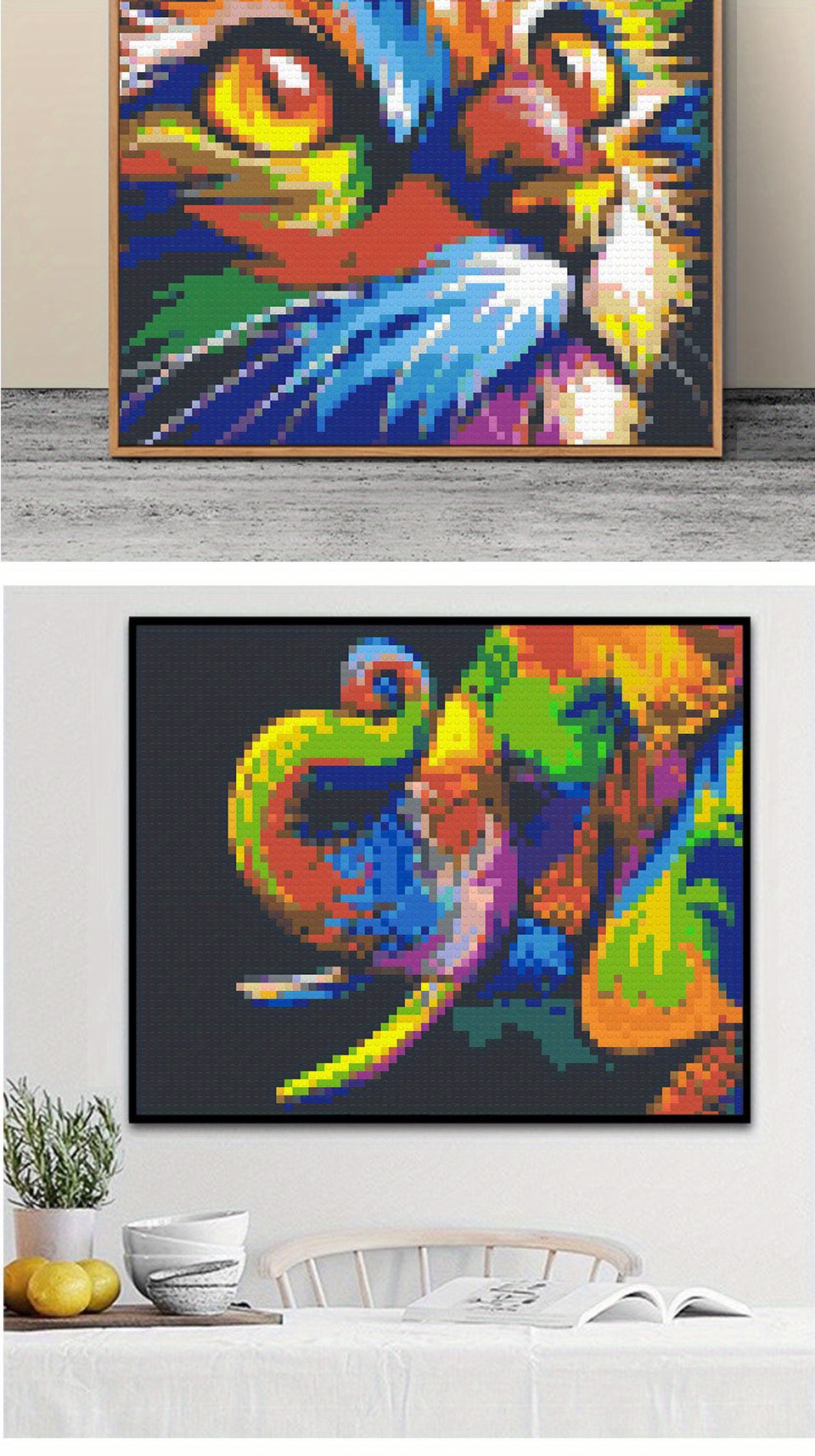 DIY 3D Mosaico Pintura de Animais, Gato, Leão, Tigre, Bloco de Construção,  Bordado, Home Wall Art, Pixel Ideas, Decoração Pop, Presente