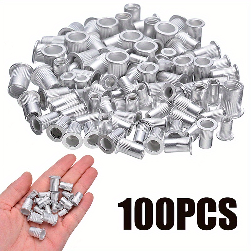 Assortiment d'écrous rivet filetés en acier usiné de précision 100 pièces
