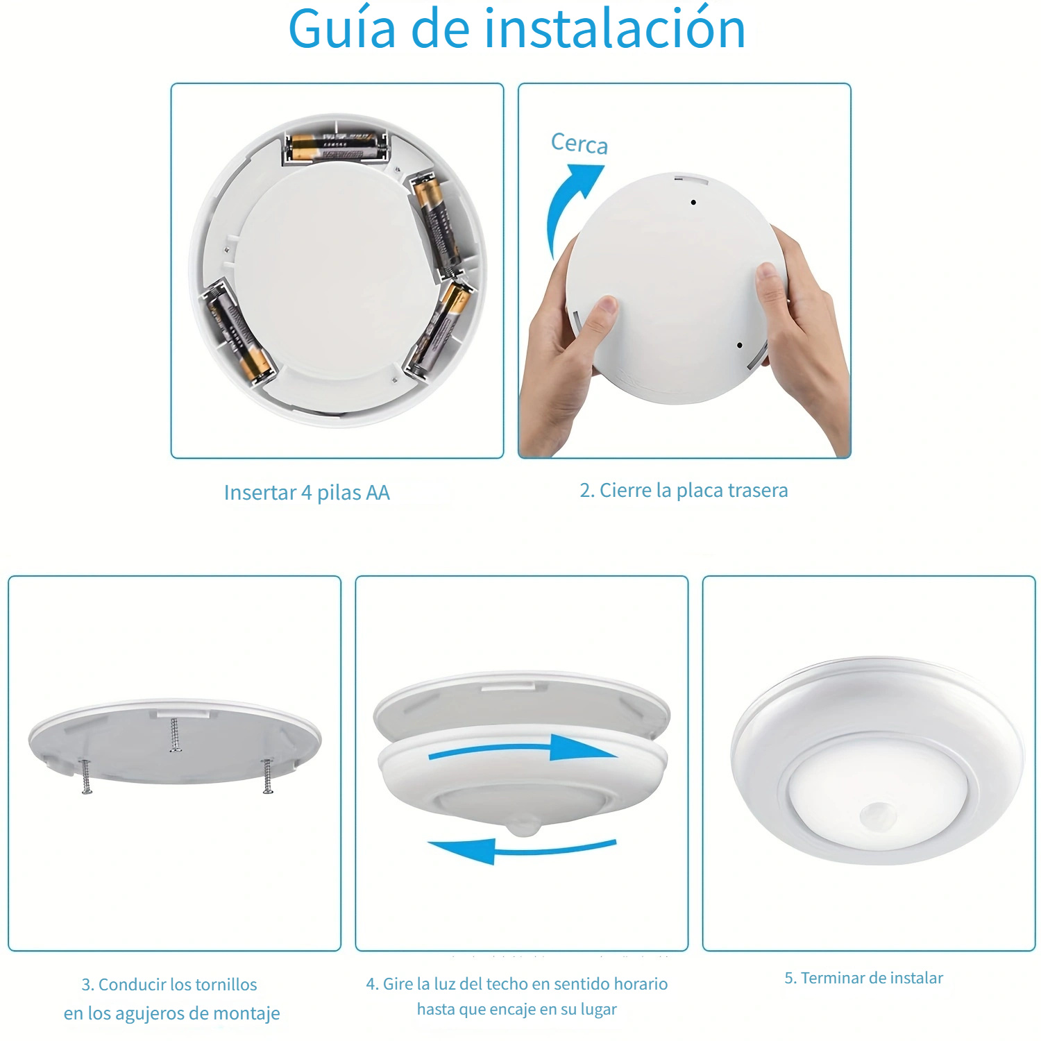 1 Ud./2 Uds. Luz Armario Sensor Movimiento Fácil Instalar - Temu Chile